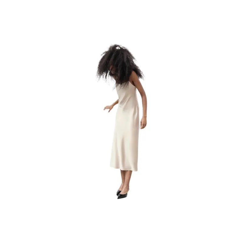 ZARA Slip Dresses Women's Ivory White-3