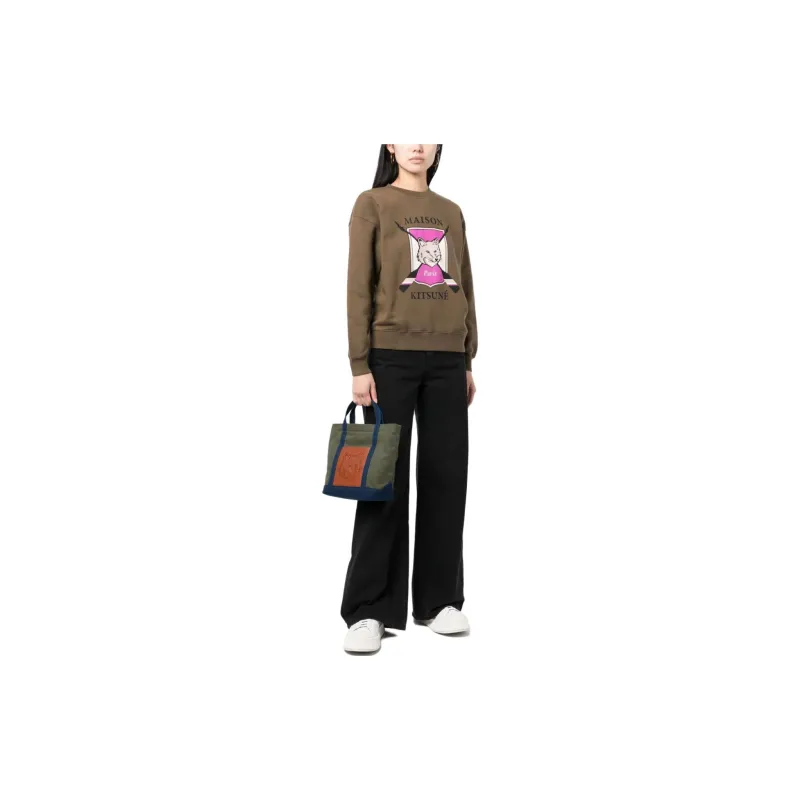 Maison Kitsune Fox Motif Crewneck Sweatshirt-3