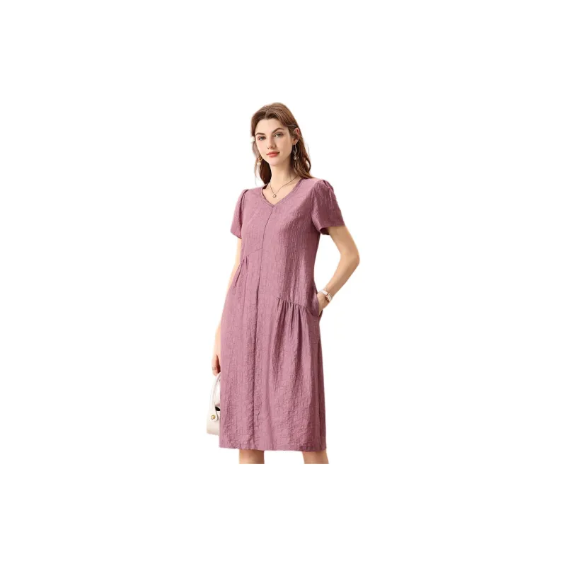 FENHONGMALI Short Sleeved Dresses Women's-3