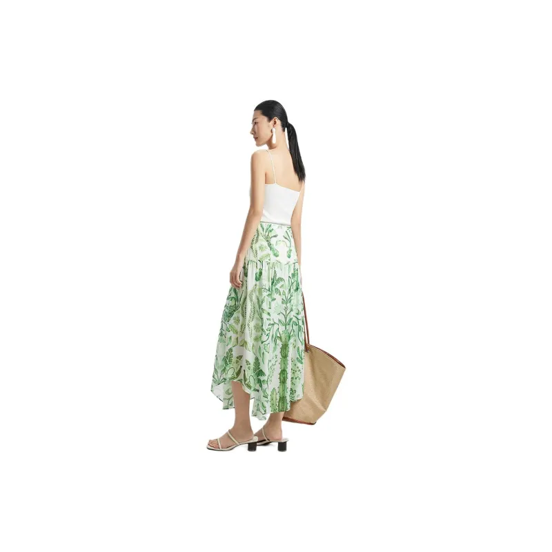 NAWEI Casual Long Skirt Women's Mint Green-2