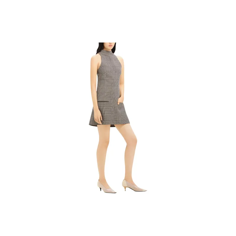 COURREGES Sleeveless Prince Of Wales A Line Dress-3
