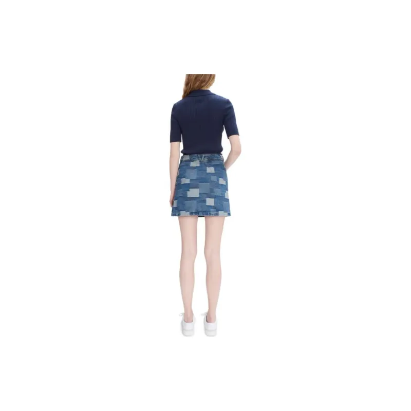 A.P.C Mary-Jane High-Waist Patchwork Mini Skirt-2