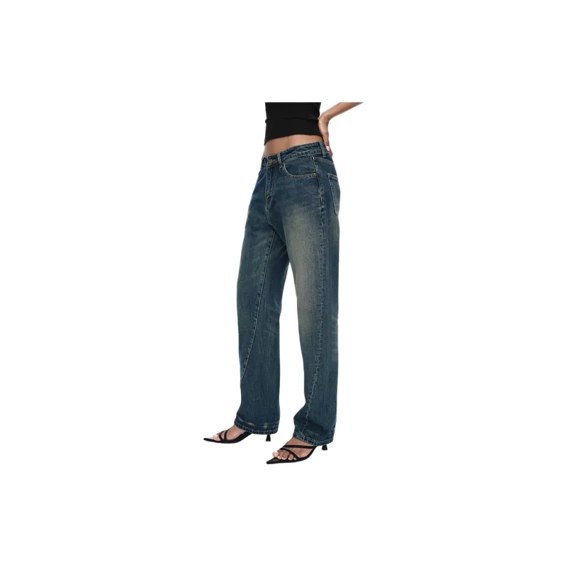 HDFULERN Jeans Women's Dark Blue-4