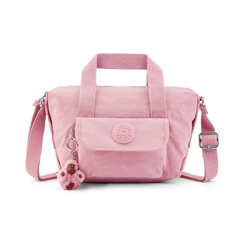 Kipling Polyamide, Travel Commute One Shoulder Handbag Small Size Unisex Soft Pink/Dark Gray