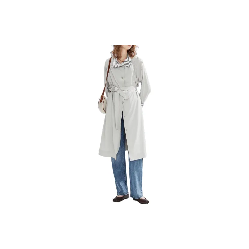DKNY SS24 Trench Coat Women's Light Gray-1