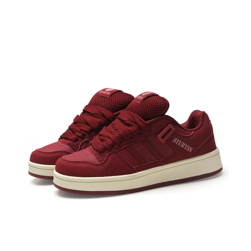 STUR YSN Wear resistant And Lightweight Low Top Skateboard Shoes Unisex Burgundy-1