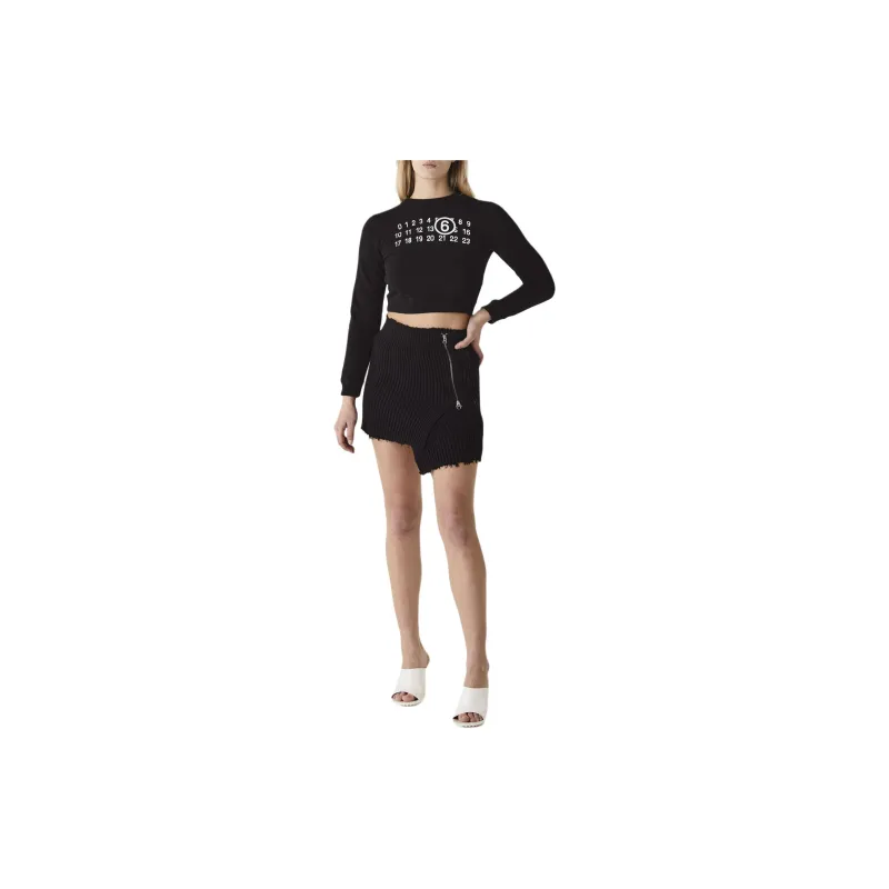 MM6 Maison Margiela Casual Short Skirts Women's Black-1