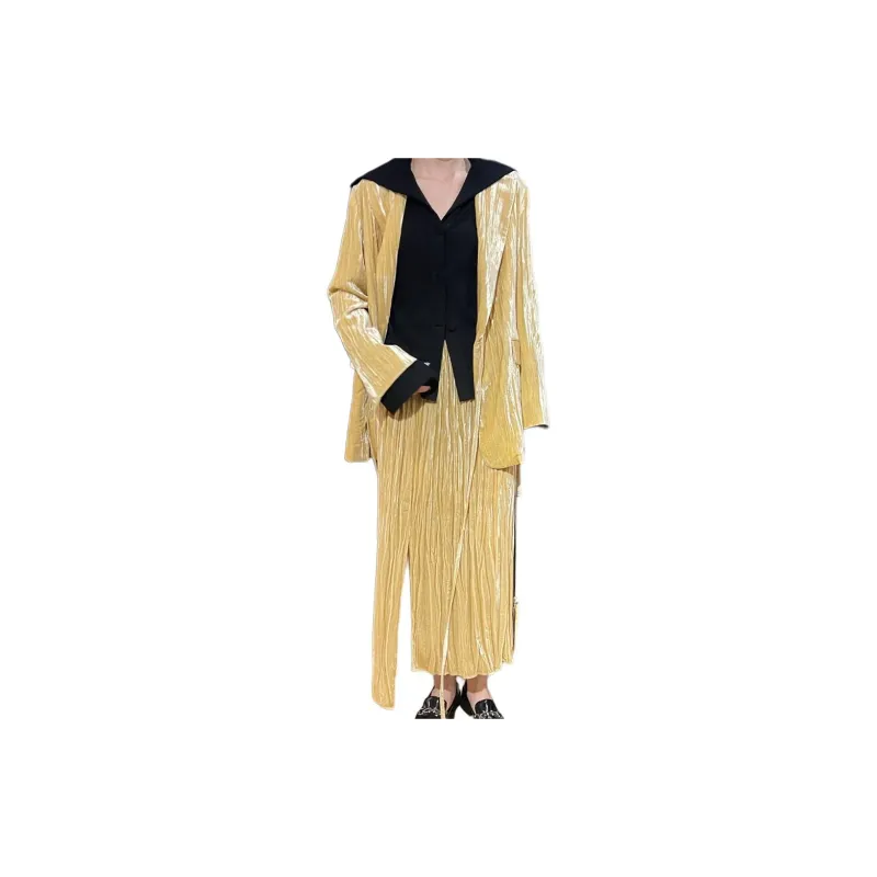 RODERIC WONG Business Suit Women's Mustard Yellow-1