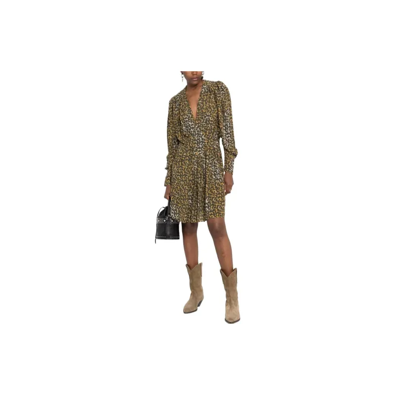 ISABEL MARANT ETOILE Printed V Neck Mini Dress-1