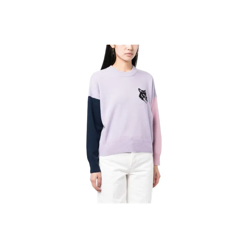 Maison Kitsune Colour-Block Knitted Jumper-3