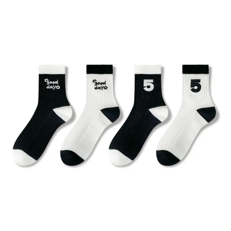 JIAZINI Mid Calf Socks Women's 4 Pack-30