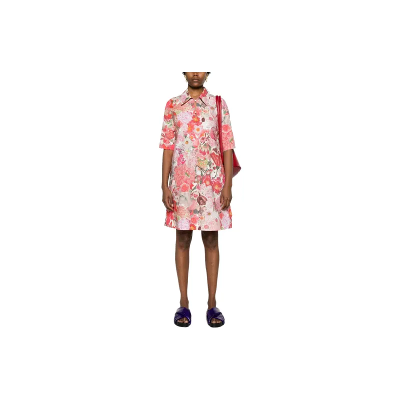 MARNI Kleid Floral print Cotton Dress-1