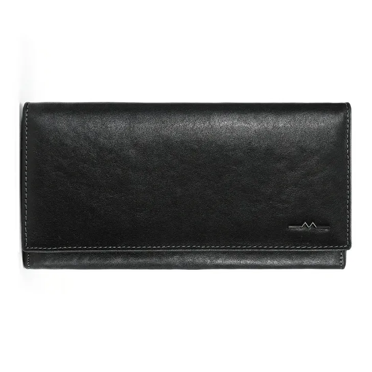 DOSRFINI Top Grain Vegetable Tanned Leather Soft Leather Money Clip Regular Men's Black-4