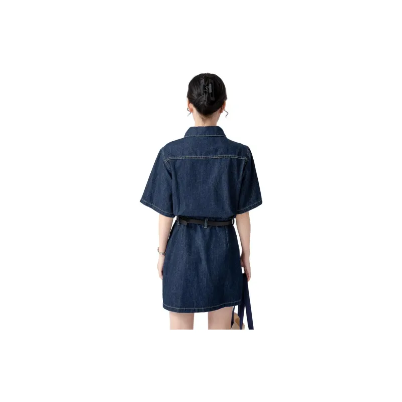 Gui'er Short-Sleeved Dresses Women's Blue-1