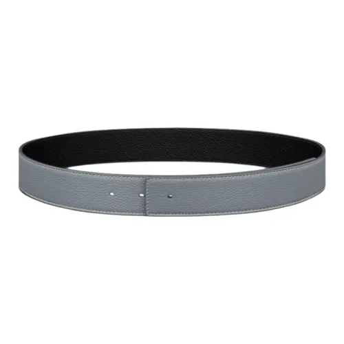 DIOR Calfskin Leather Belts Men's Gray/Black Width  3.5cm