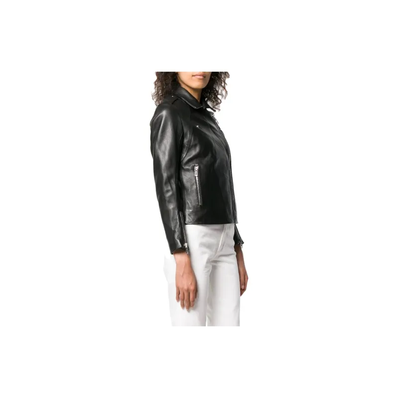 Sandro Leather Jackets Women's Black-3