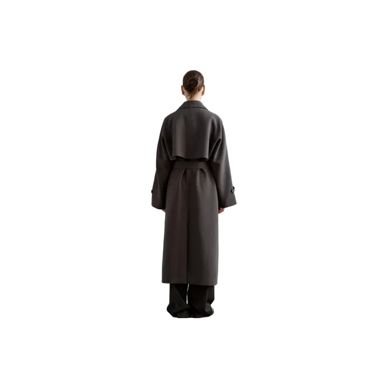 MOSIIMORII Trench Coat Women's Gray Gray-1