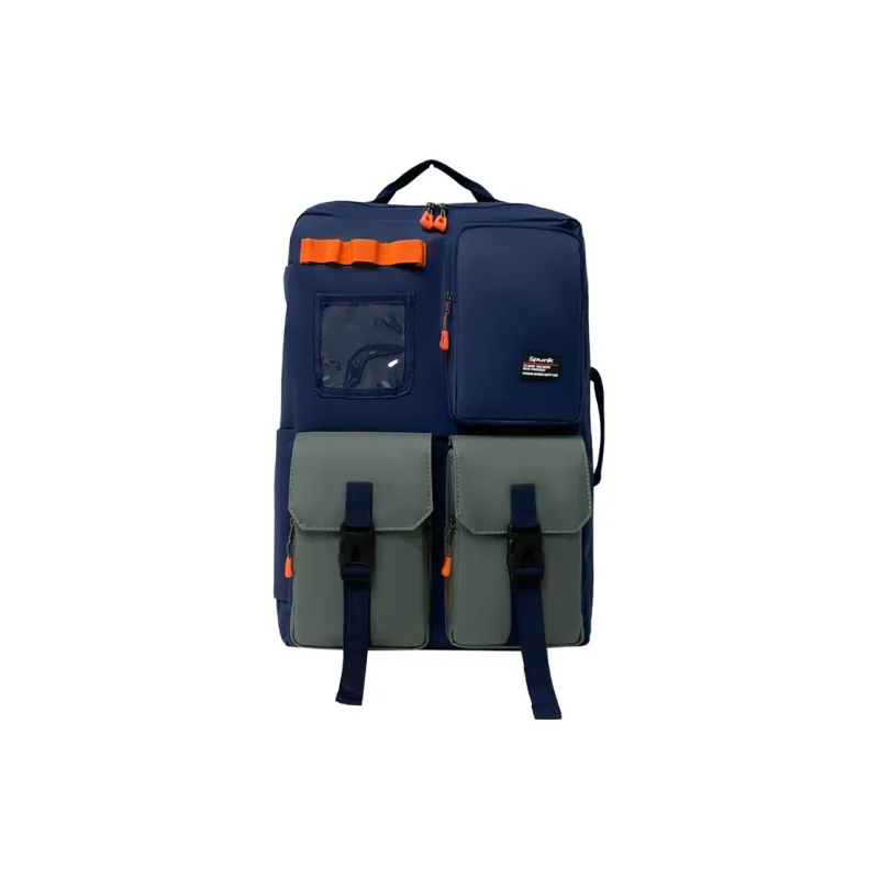 Yalu Oxford Backpack Regular Unisex Black/Green/Blue-4