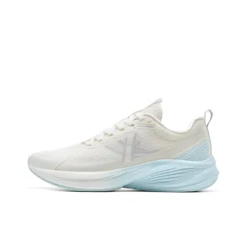 XTEP Anti Slip Wear Resistant Low Top Long Distance Running Shoes Women's Sail White/Soft Purple