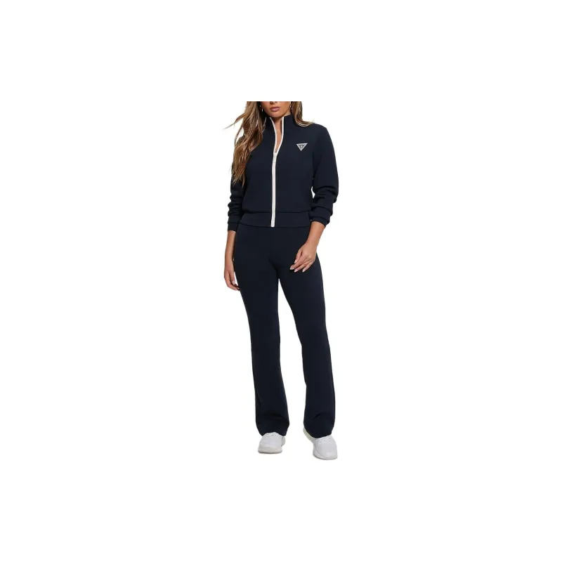 GUESS Eco Ann Full-Zip Scuba Sweatshirt Jackets Coats Women's Blue-1