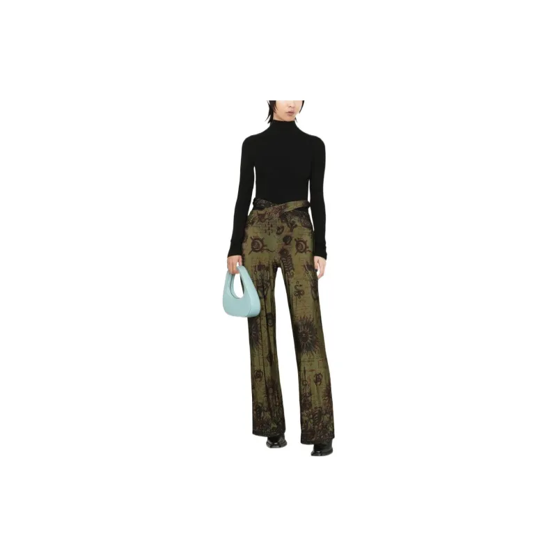 Marine Serre Knitted Sweatpants Women's Green-1
