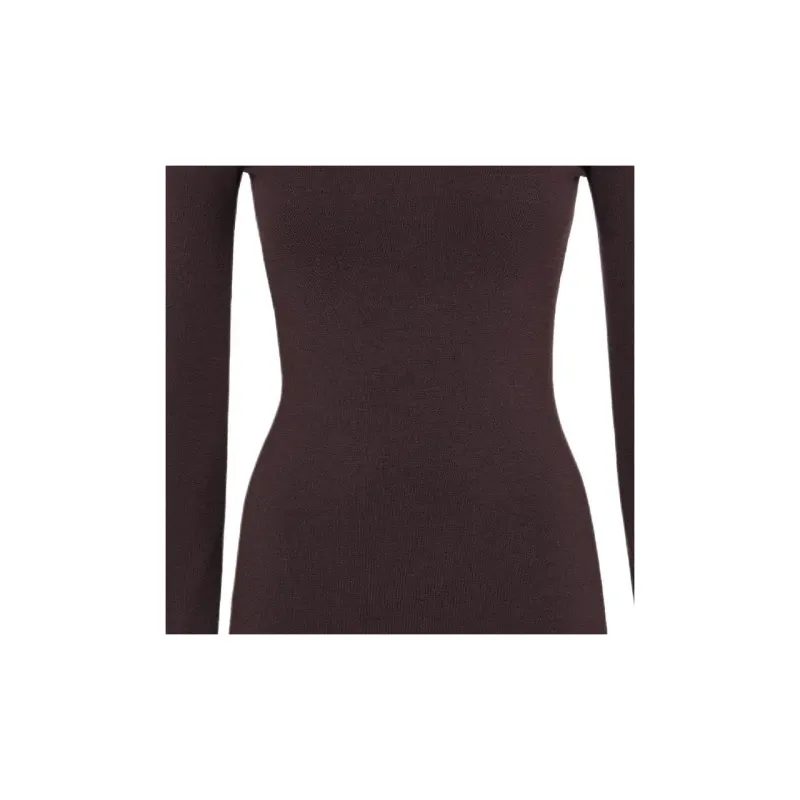 FENDI Logo Embroidered High Neck Knitted Dress-3