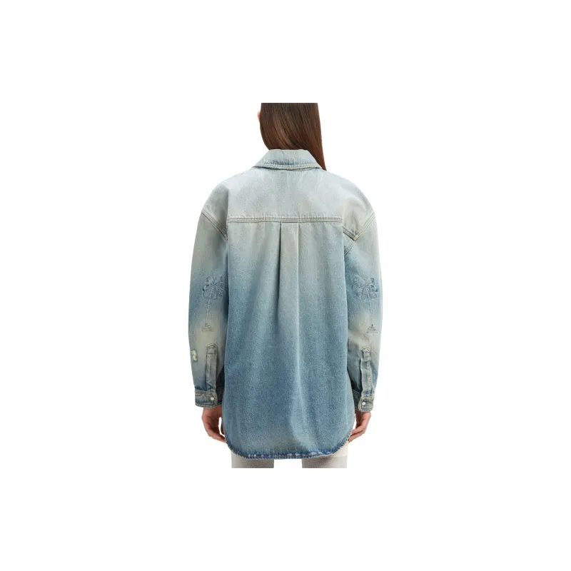 PALM ANGELS Embroidered design Denim Shirt-3