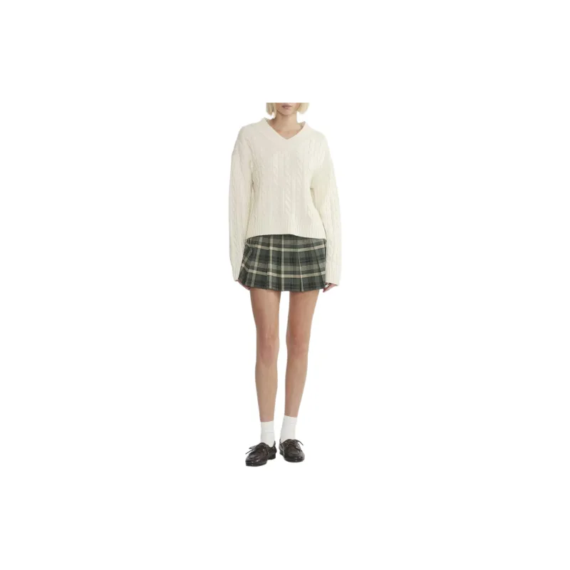 ARITZIA FW24 Sunday Best Olive Super Lo-Rise Mini Skirt Casual Short Skirts Women's Delilah Scrubb-2