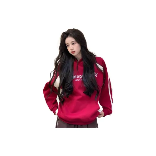 Oudifu Sweatshirts Women's Maroon