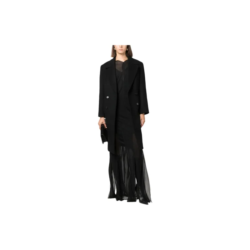 SAINT LAURENT Double Breasted Long Sleeved Coat-2