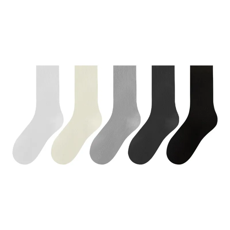 MADALLO Mid Calf Socks Women's 5 Pack White-11