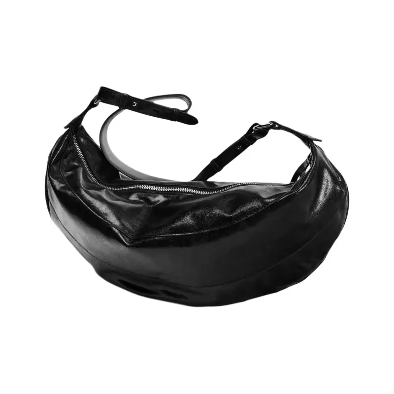 ZARA Polyurethane Shoulder Bag Small Size Women's Black-3