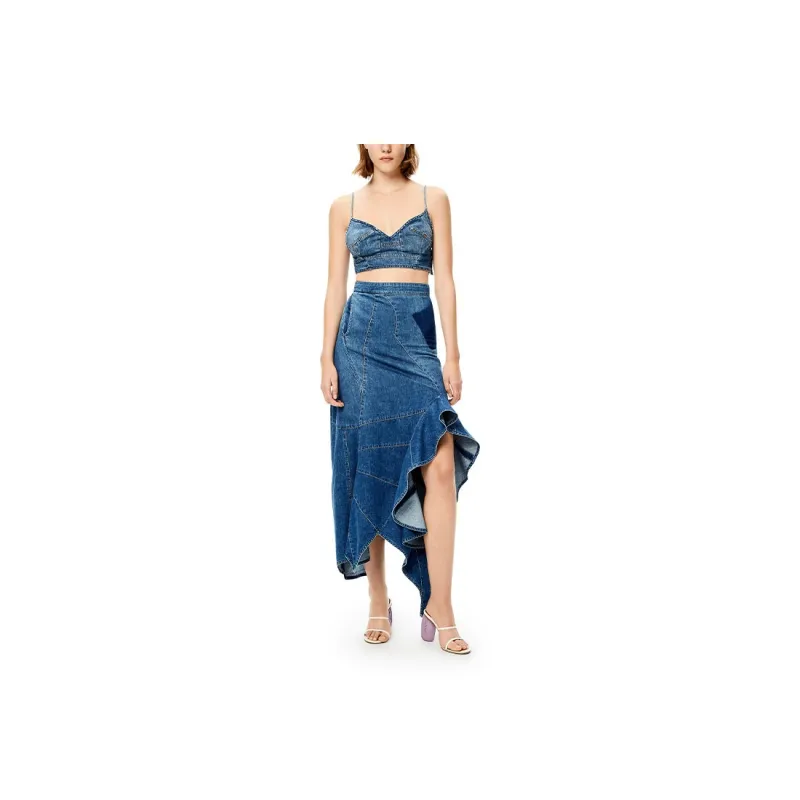 LOEWE Denim Short Skirts Women's Blue-1