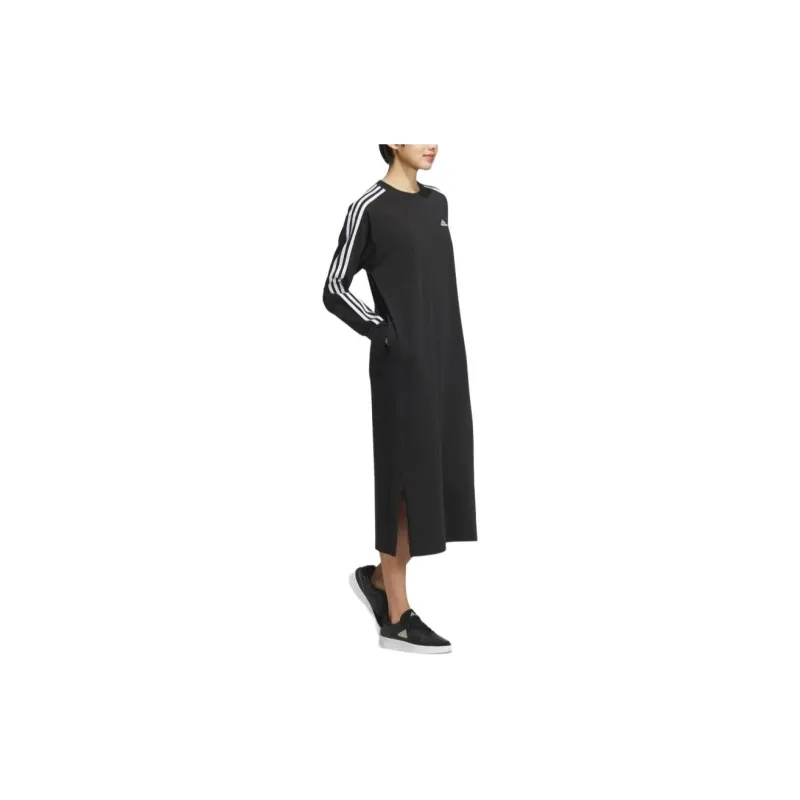 Adidas ESSENTIALS Plus Long-Sleeved Dresses Women's Black-1