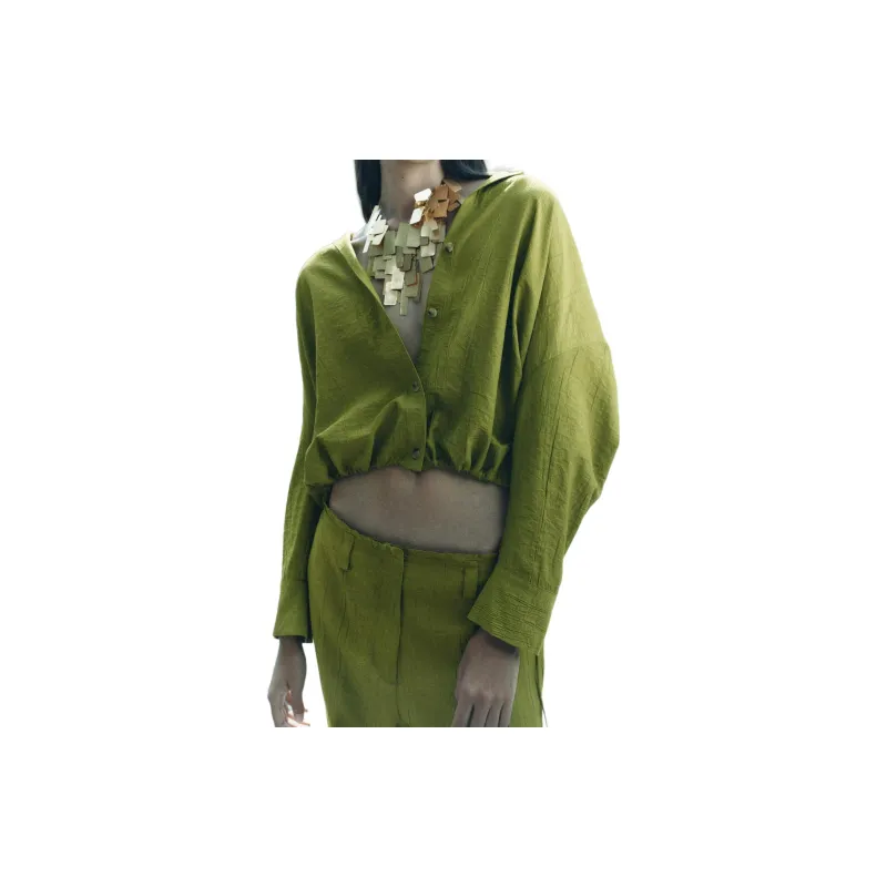ZARA ZW Series Casual Pants Women's Green-2