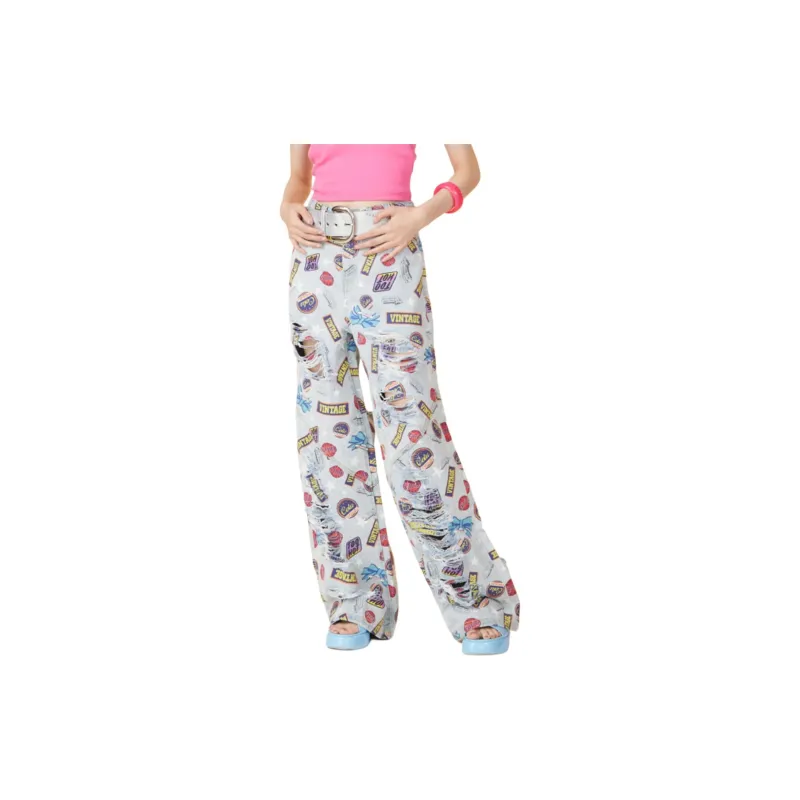 LALABOBO SS24 Jeans Women's Light Blue White-3