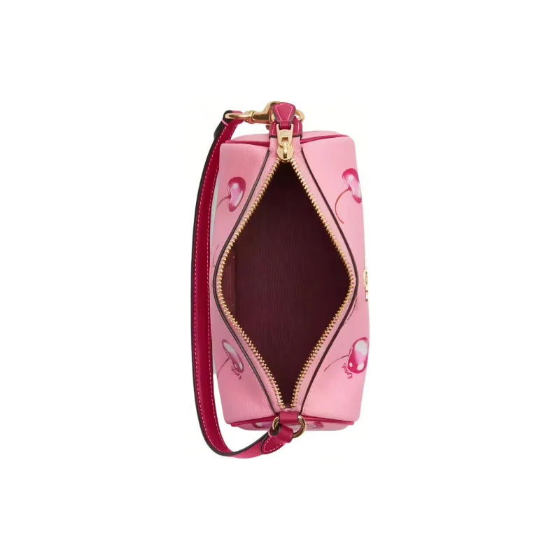 COACH Nolita Coated Canvas With Smooth Leather One Shoulder Handbags Small Size Women's Blossom Pink & Bright Purple-2