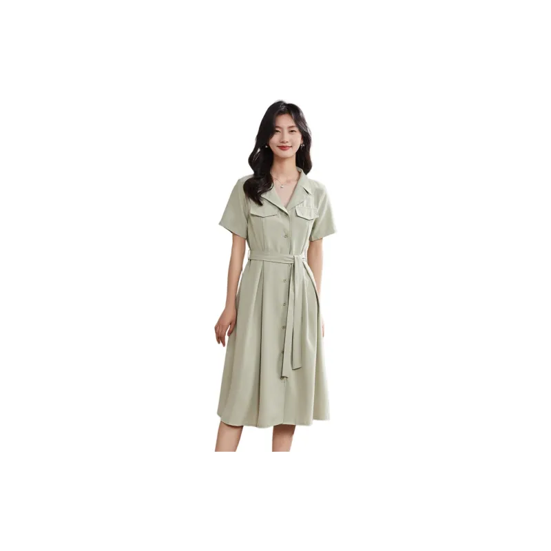 Coonesha Short Sleeved Dresses Women's Green-6