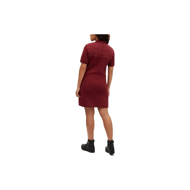 COACH Short Sleeved Dress Women's Berry Red-2