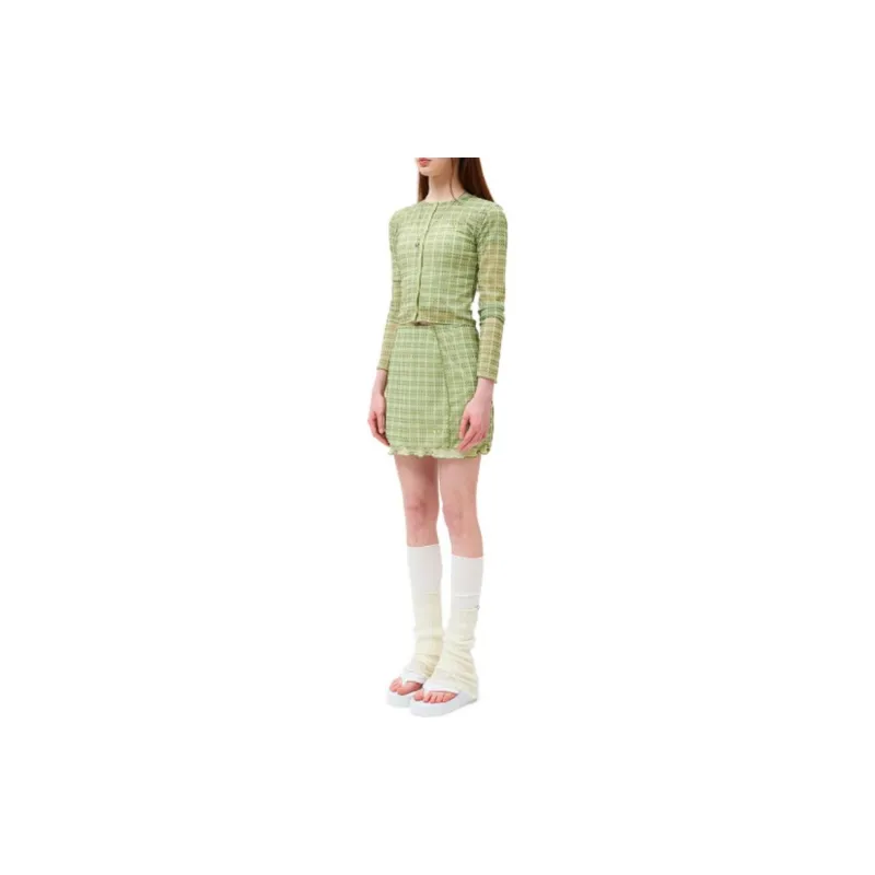 Kirsh FW23 Casual Short Skirts Women's Lime Gray-2