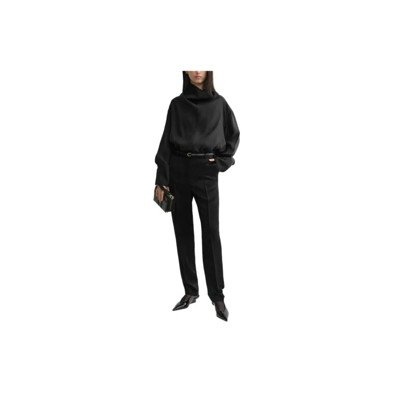 TOTEME Funnel Neck Long Sleeved Blouse-1