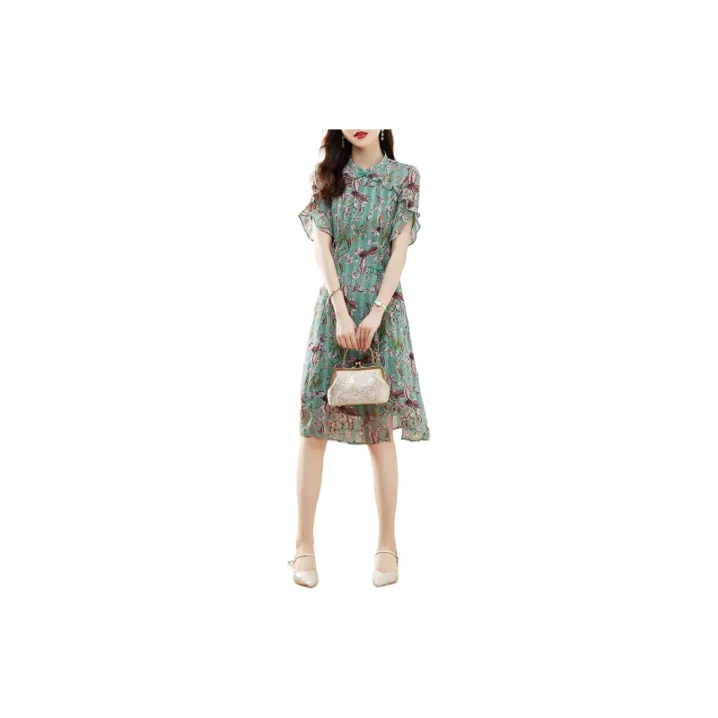 XWI Short Sleeved Dresses Women's Green-0