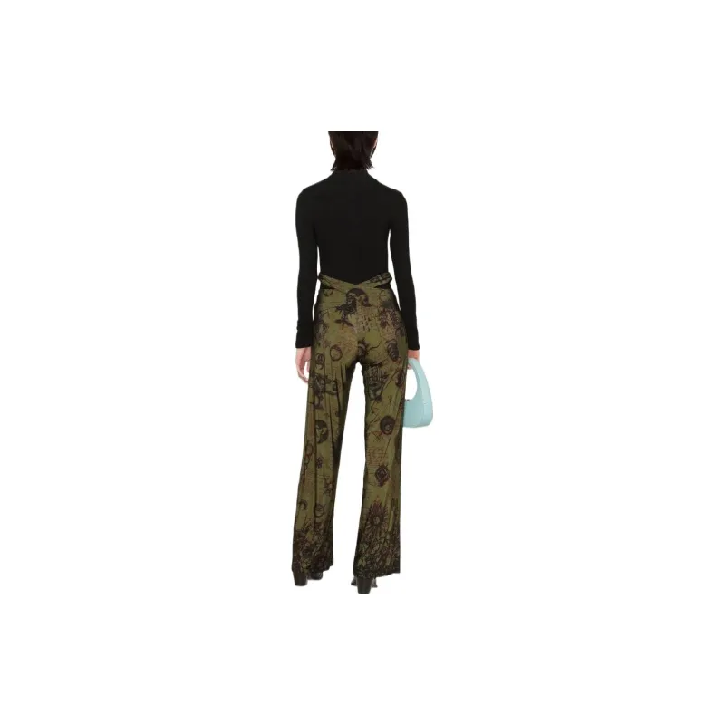 Marine Serre Knitted Sweatpants Women's Green-2