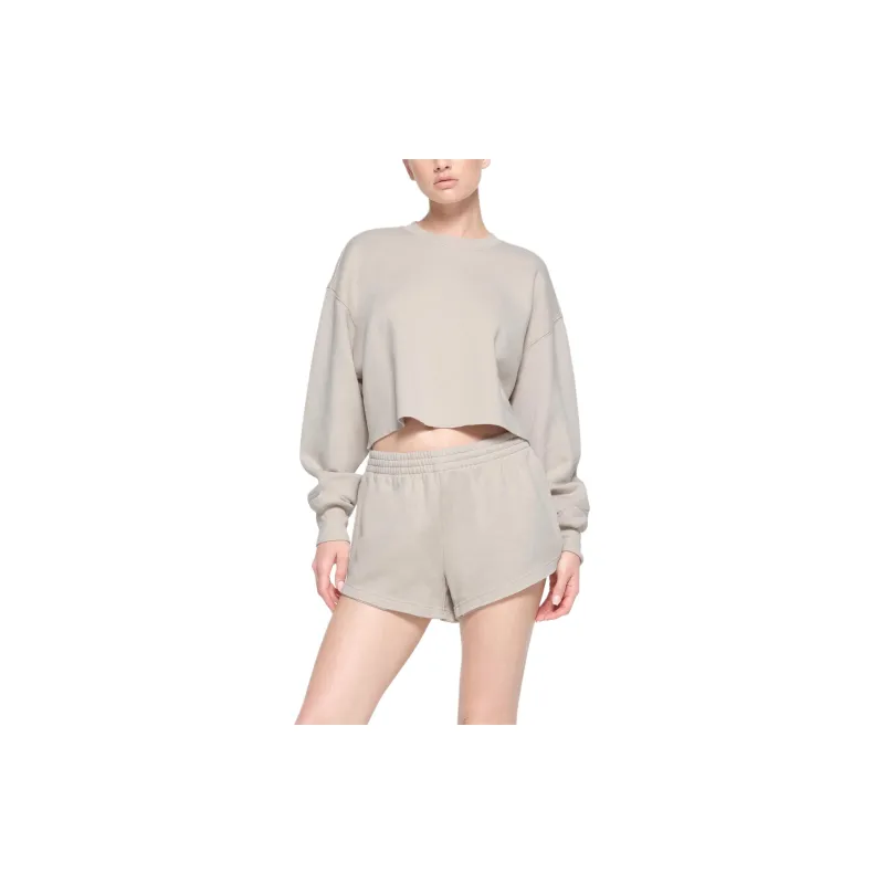 SKIMS COTTON FLEECE SHORT Casual Shorts Women's STONE/Stone Color-1