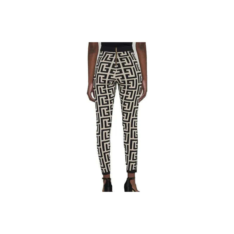 BALMAIN Monogram Knitted Leggings-2