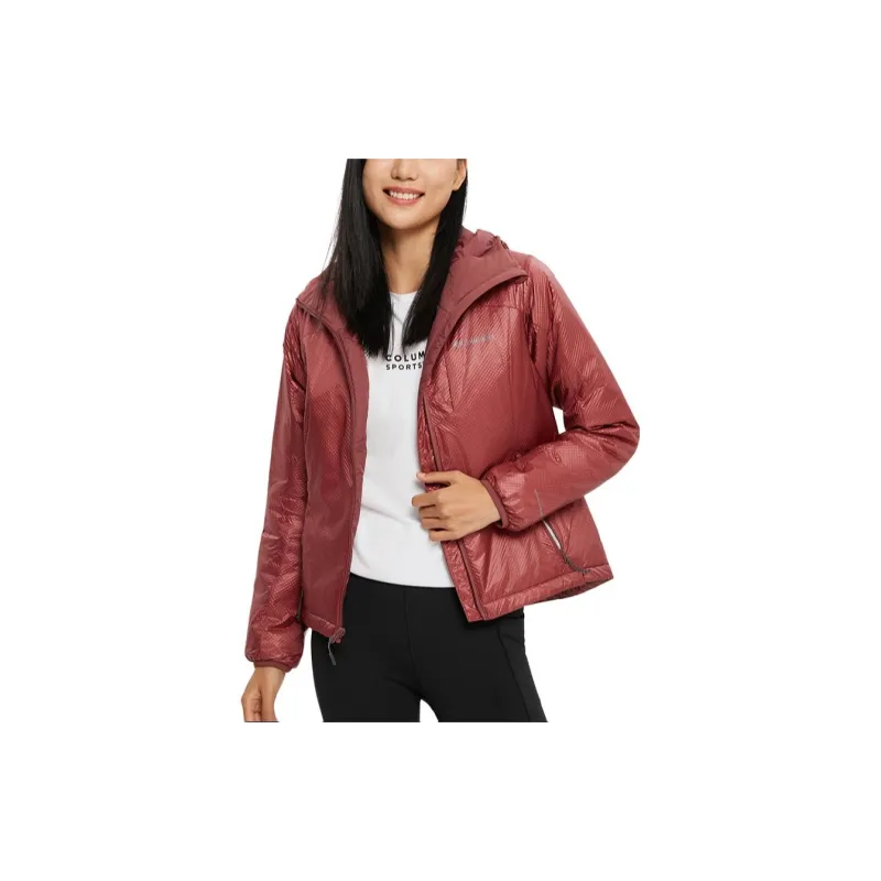 Columbia Puffer Jackets Women's Dark Red-3