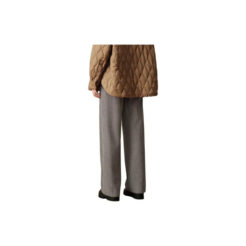 JZ. ANNAKRO Casual Pants Women's Grid Coffee-1