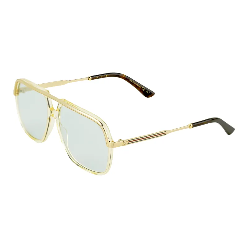 GUCCI Men's Aviator Square Acetate Frame Sunglasses Light-0
