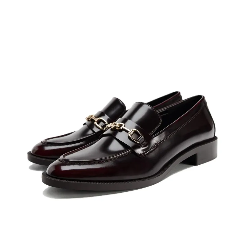 ZARA Loafers 3cm Women's Dark Red-1