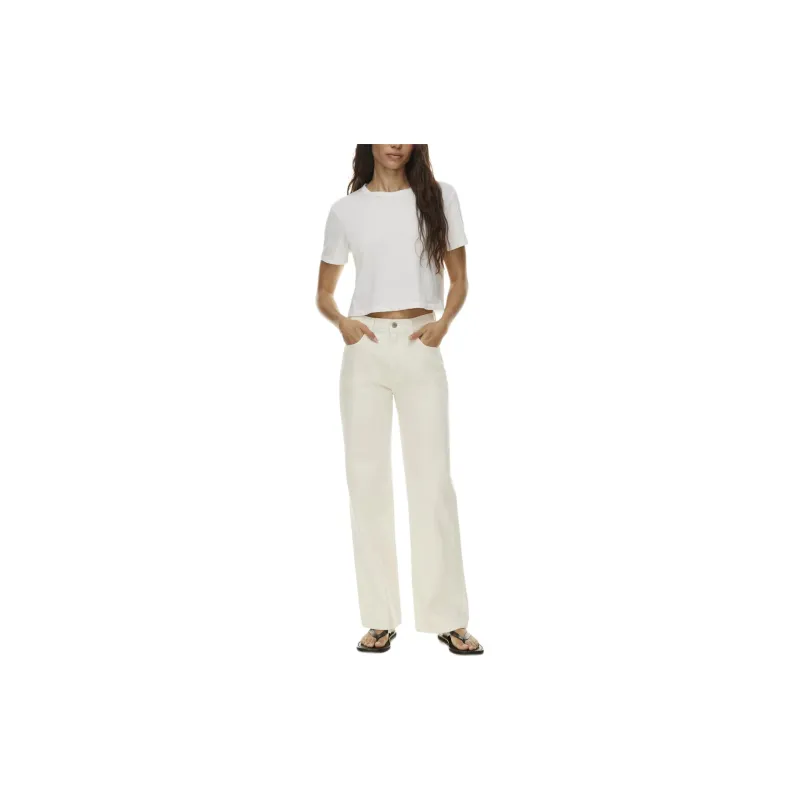 ARITZIA Denim Forum The Farrah Hi-Rise Wide Jean Jeans Women's Vintage White-1